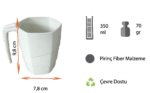 PT-600 Pirinç Alaşımlı Fiber Bardak 350 ML - Image 2
