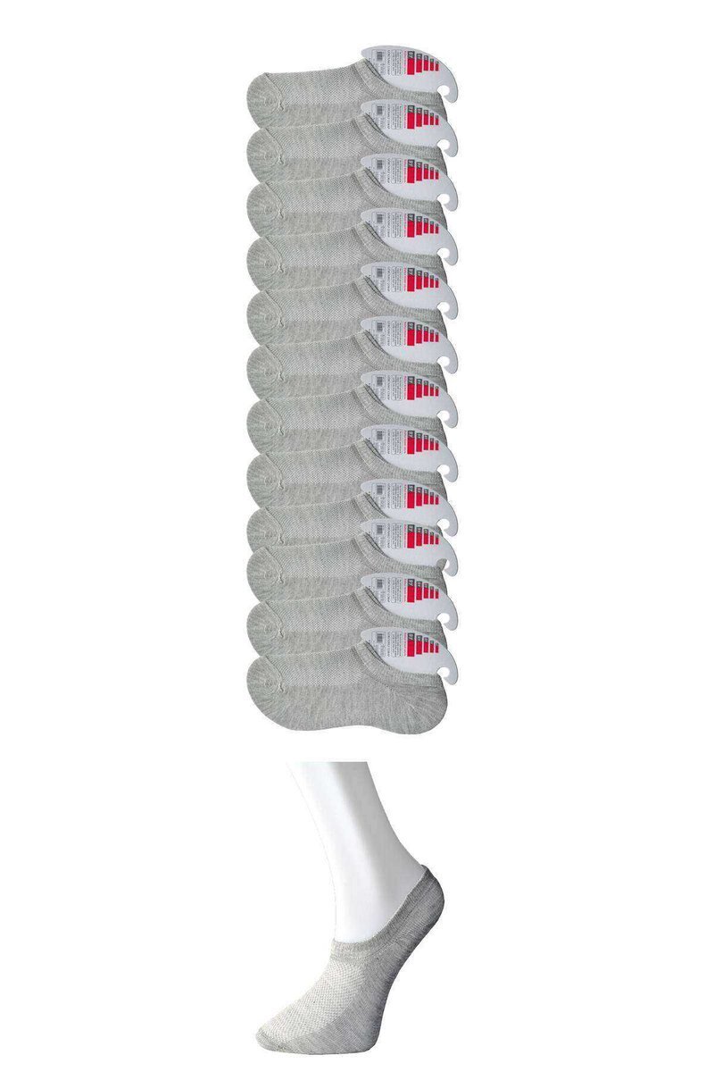 60e32e8158a5a-1641 Gri Kadın Görünmez Çorap 12 çift - Image 1