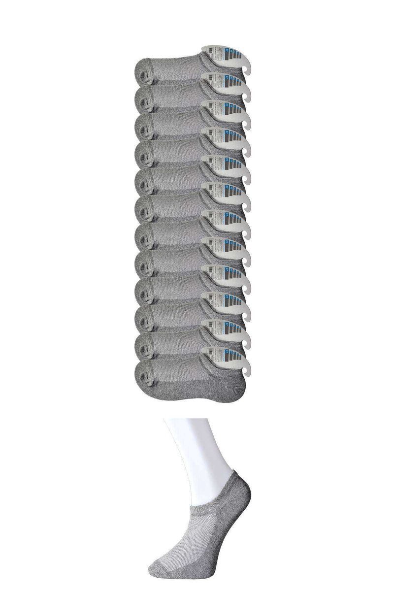 616fdb8b0030d-3679 Gri Erkek Görünmez Çorap 12 çift mudanis - Image 1